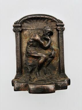 One Solid Cast Iron Bronzed Book End of Rodin's The Thinker